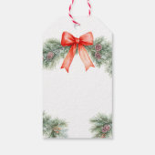Étiquette de cadeau de douche de Noël à ruban roug (Dos)