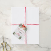 Étiquette de cadeau de douche de Noël à ruban roug (Avec de la ficelle)