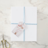Étiquette de cadeau de douche pour bébé, voiture b (Avec de laficelle)
