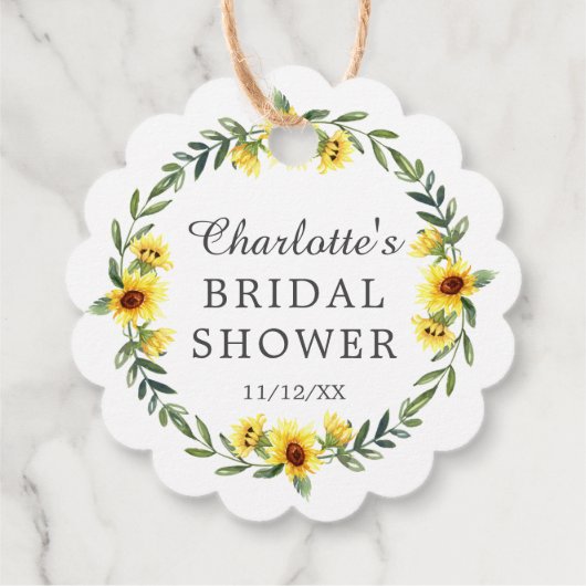 Étiquette de cadeau de faveur de douche de mariée  (Dos)