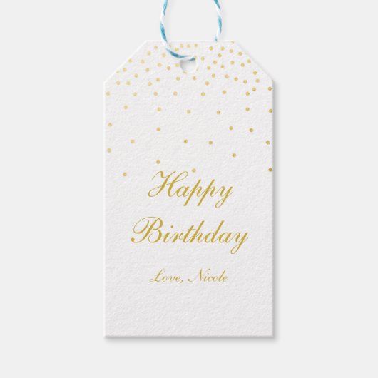 Étiquette de cadeau de fête à points de confettis  (Devant)
