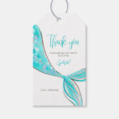 Étiquette de cadeau de fête à queue de sirène aigu (Devant)