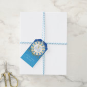 Étiquette de cadeau de fête bleu presque minuit Ce (Avec de laficelle)