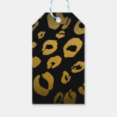 Étiquette de cadeau de fête chic imprimé léopard o (Dos)