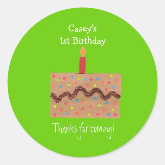 Étiquette de cadeau de fête d'anniversaire (Devant)