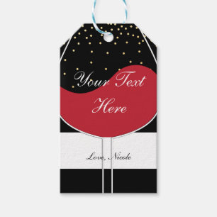 Étiquette de cadeau de fête d'anniversaire chic po