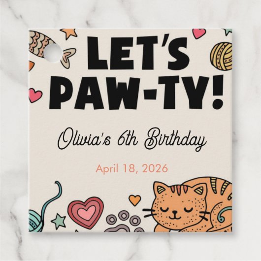 Étiquette de cadeau de fête d'anniversaire pour ch (Devant)