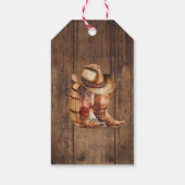 Étiquette de cadeau de fête de bottes et chapeau d (Dos)