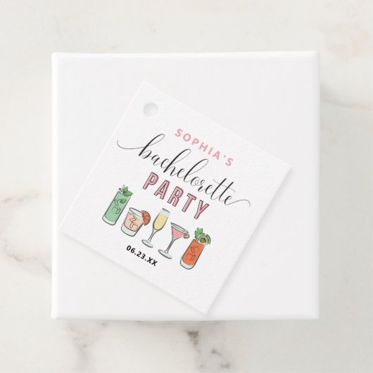 Étiquette de cadeau de fête de fiançailles Cocktai (En situation)