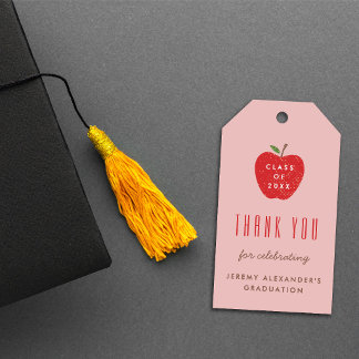 Étiquette de cadeau de fête de fin d'études Pomme 