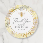 Étiquette de cadeau de fête de mariage avec fleurs (Devant)