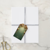 Étiquette de Cadeau de Fête de Noël Verte Festive (Avec de la ficelle)