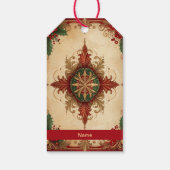 Étiquette de cadeau de fête décorative rouge (Dos)