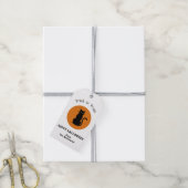 Étiquette de cadeau de fête Halloween Chat Noir (Avec de la ficelle)