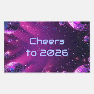 Étiquette de cadeau de fête Neon Chrome Y2K Auto