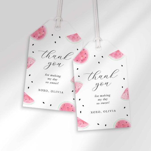 Étiquette de cadeau de fête pastèque