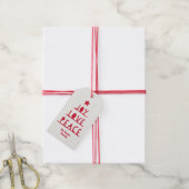 Étiquette de cadeau de fête rouge à découpe modern (Avec de la ficelle)