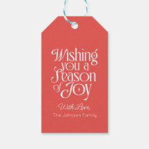 Étiquette de Cadeau de Fêtes de la Saison de Joie