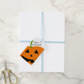 Étiquette de cadeau de Halloween Citrouille Joyeus (Avec de laficelle)