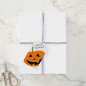 Étiquette de cadeau de Halloween Citrouille Joyeus (Avec de la ficelle)