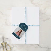 Étiquette de cadeau de Hanukkah bleue (Avec de laficelle)