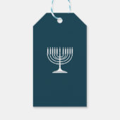 Étiquette de cadeau de Hanukkah bleue (Dos)