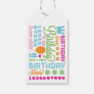 Étiquette de cadeau de joyeux anniversaire