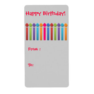 Étiquette de cadeau de joyeux anniversaire de