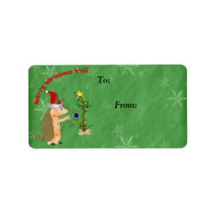 Étiquette de cadeau de Joyeux Noël de tatou