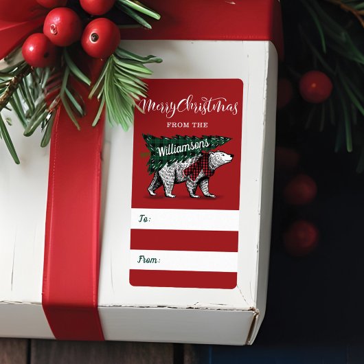 Étiquette de cadeau de la livraison d'ours blanc