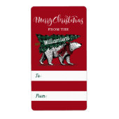 Étiquette de cadeau de la livraison d'ours blanc (Devant)