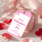 Étiquette de cadeau de la Saint-Valentin à ruban e