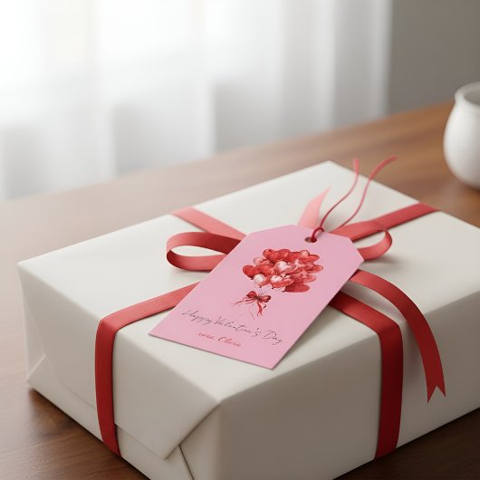 Étiquette de cadeau de la Saint-Valentin avec ball