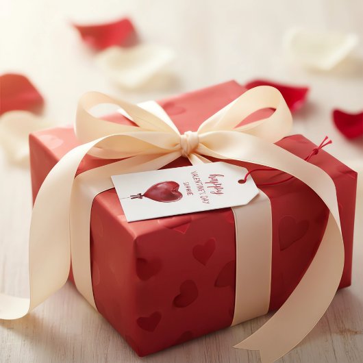 Étiquette de cadeau de la Saint-Valentin avec ball