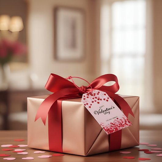 Étiquette de cadeau de la Saint-Valentin avec des