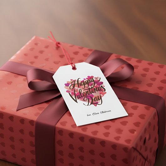 Étiquette de cadeau de la Saint-Valentin avec illu