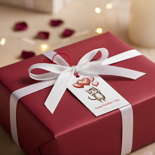 Étiquette de cadeau de la Saint-Valentin avec un c