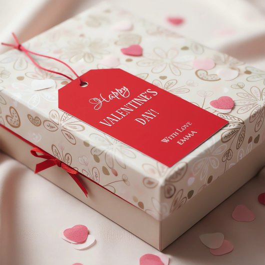 Étiquette de cadeau de la Saint-Valentin avec un d