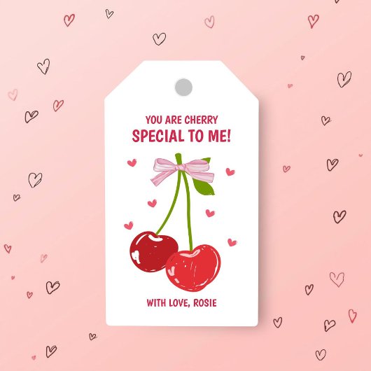 Étiquette de cadeau de la Saint-Valentin Cerise Sp