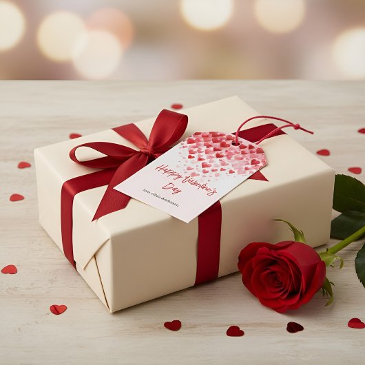 Étiquette de cadeau de la Saint-Valentin Cœurs à l