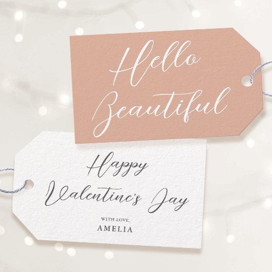 Étiquette de Cadeau de la Saint-Valentin Écriture 