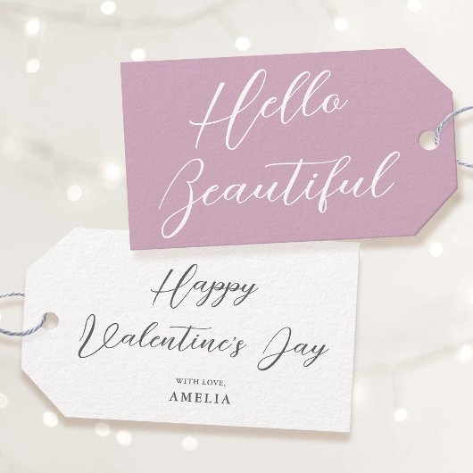 Étiquette de Cadeau de la Saint-Valentin Écriture 