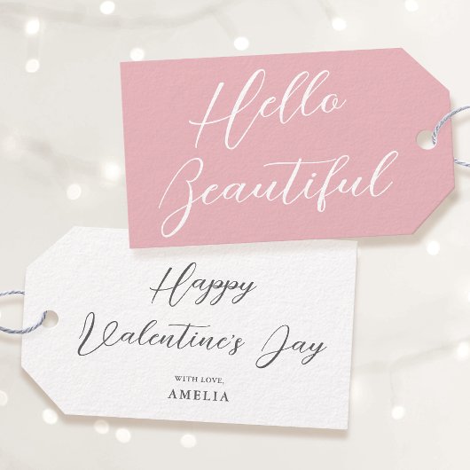 Étiquette de Cadeau de la Saint-Valentin Écriture 