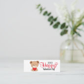 Étiquette de cadeau de la Saint-Valentin Ourson Mi (Debout devant)