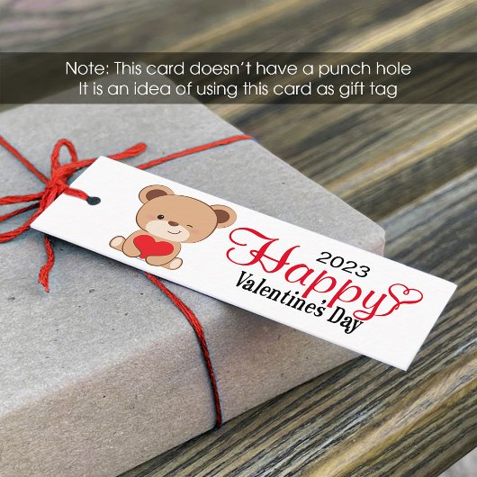 Étiquette de cadeau de la Saint-Valentin Ourson Mi