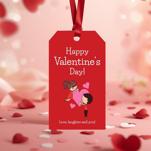 Étiquette de cadeau de la Saint-Valentin romantiqu