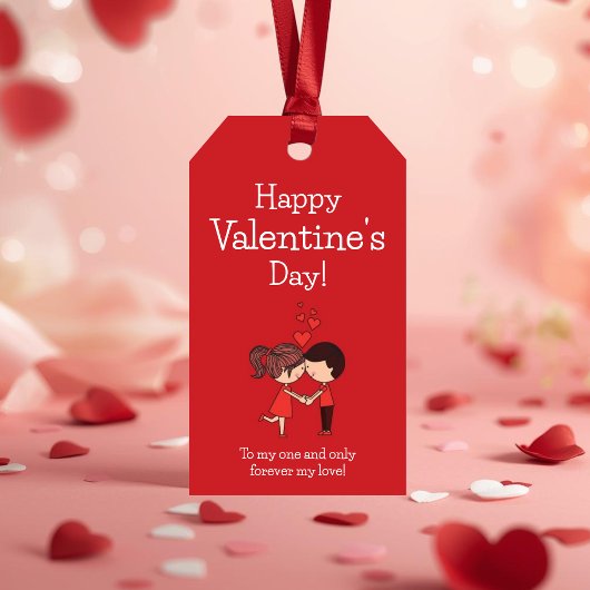 Étiquette de cadeau de la Saint-Valentin romantiqu