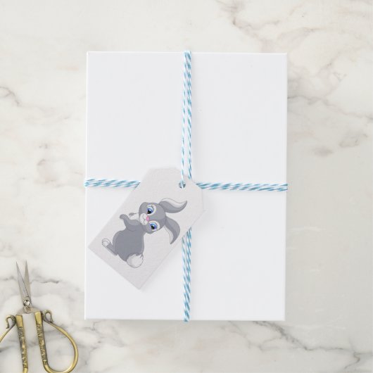 Étiquette de cadeau de lapin de Pâques joyeux (Avec de laficelle)