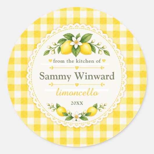 Étiquette de cadeau de limoncello fait maison (Devant)