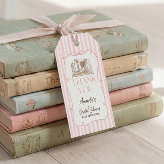 Étiquette de cadeau de livre d'histoires